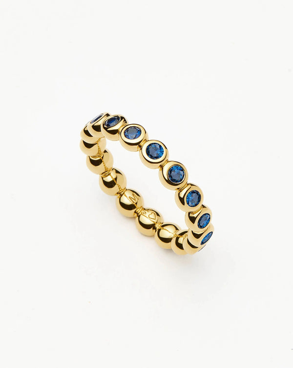 missoma Tennis Eternity Stacking Ring | Gold/Sapphire Blue Nano-crystal