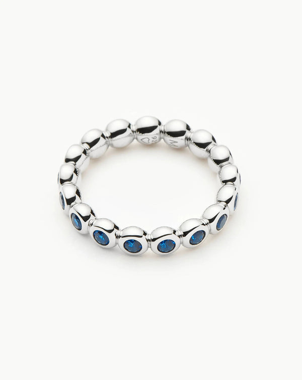 Missoma Tennis Eternity Stacking Ring | Sterling Silver/Blue Nano-crystal