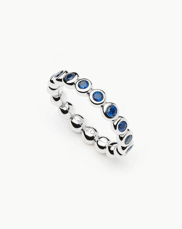 missoma Tennis Eternity Stacking Ring | Sterling Silver/Blue Nano-crystal
