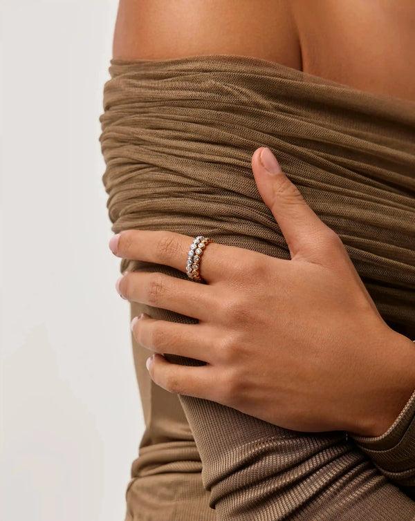 Missoma Tennis Eternity Stacking Ring | Sterling Silver/Cubic Zirconia