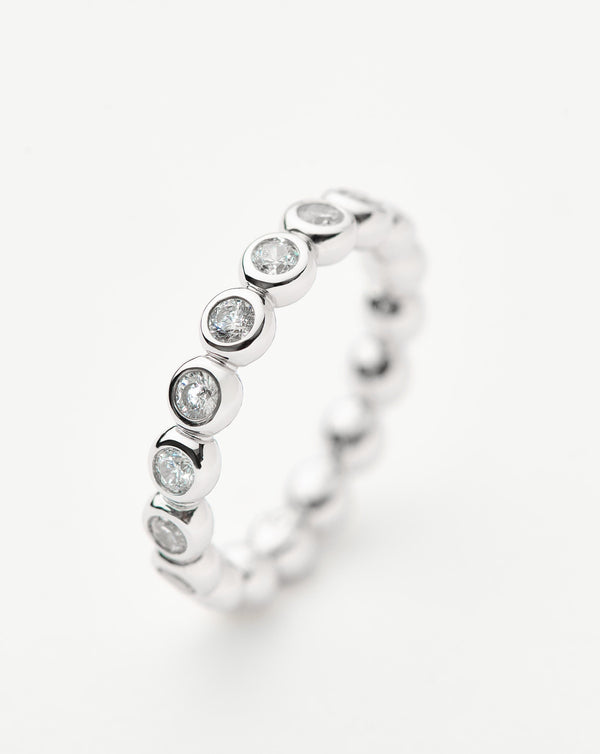 Missoma Tennis Eternity Stacking Ring | Sterling Silver/Cubic Zirconia