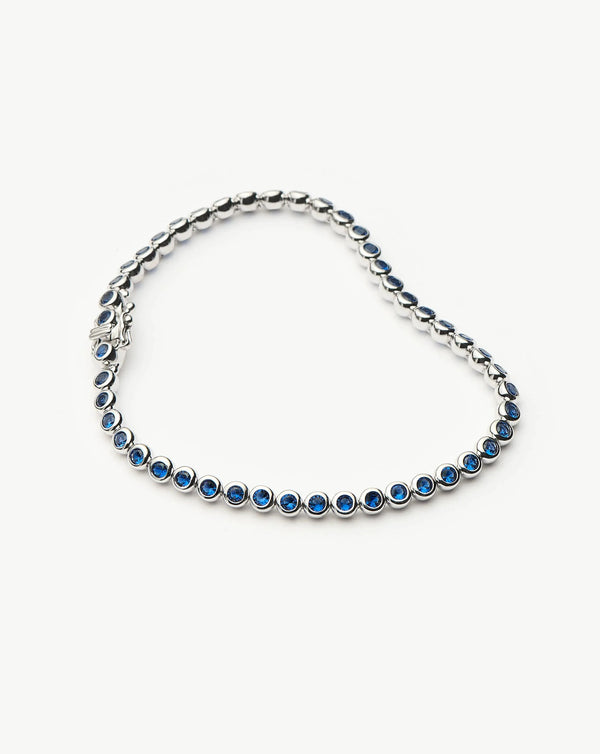 Missoma Tennis Round Bracelet | Sterling Silver/Sapphire Blue Nano-crystal