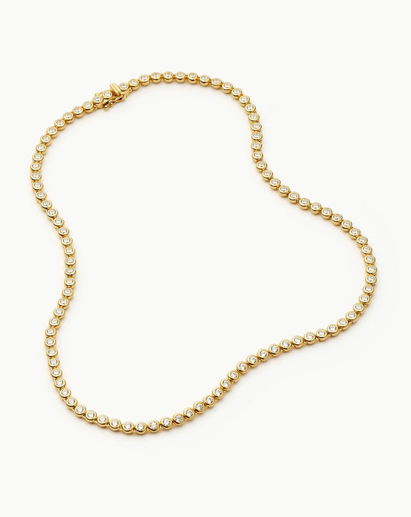 missoma Tennis Round Necklace | 18ct Gold Plated/Cubic Zirconia