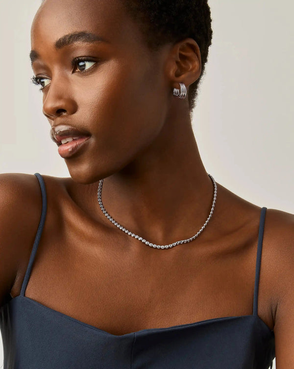 Missoma Tennis Round Necklace | Silver Plated/Cubic Zirconia