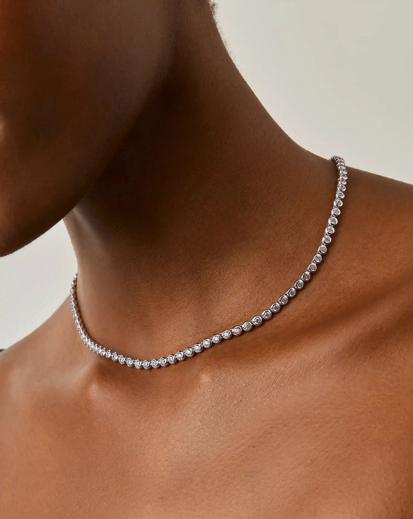 Missoma Tennis Round Necklace | Silver Plated/Cubic Zirconia