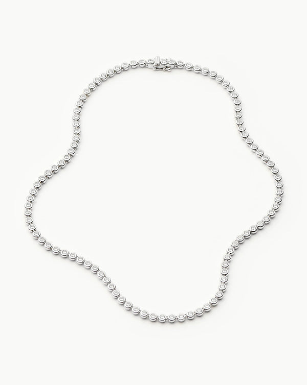 missoma Tennis Round Necklace | Silver Plated/Cubic Zirconia