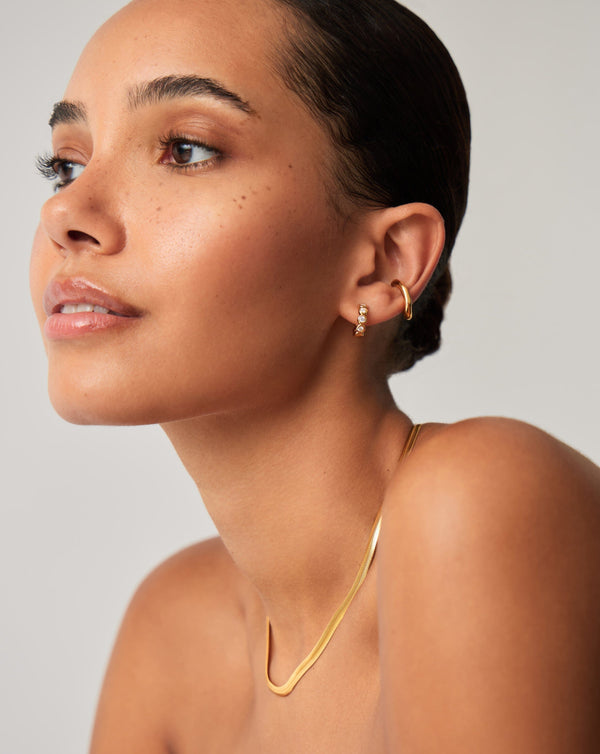 Missoma Tennis Small Hoop Earrings | 18ct Gold Vermeil Cubic Zirconia