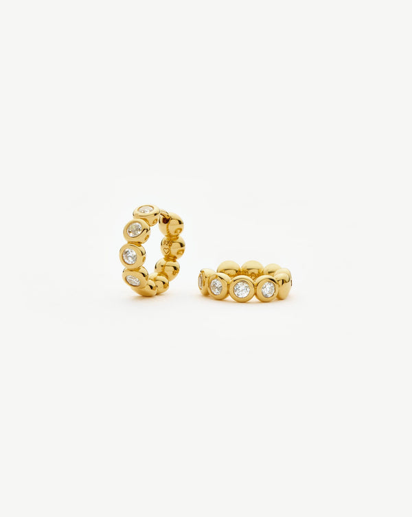 Missoma Tennis Small Hoop Earrings | 18ct Gold Vermeil Cubic Zirconia