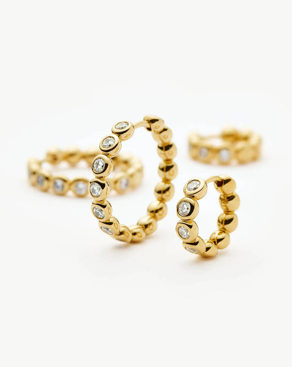 Missoma Tennis Small Hoop Earrings | 18ct Gold Vermeil Cubic Zirconia