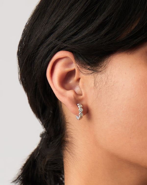 Missoma Tennis Small Hoop Earrings| Sterling Silver Cubic Zirconia