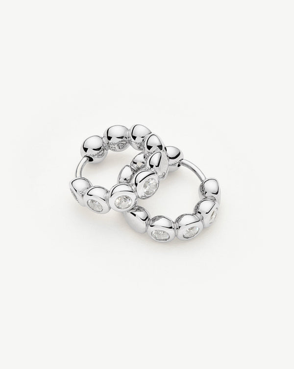 Missoma Tennis Small Hoop Earrings| Sterling Silver Cubic Zirconia
