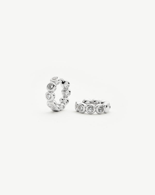 missoma Tennis Small Hoop Earrings| Sterling Silver Cubic Zirconia