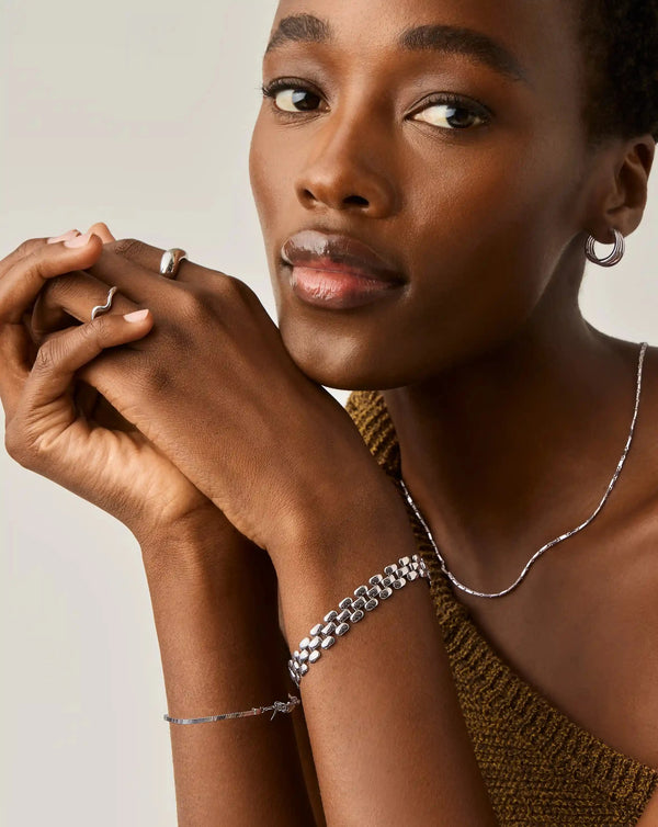 Missoma Timepiece Wide Chain Bracelet | Silver Plated