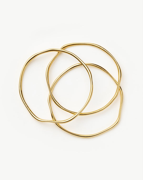 Missoma Trio Molten Ripple Bangle Bracelet Set | 18ct Gold Vermeil