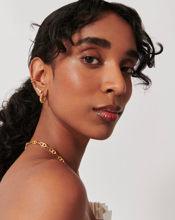 Missoma Triple Stone Stud Earrings | 18ct Gold Vermeil/Cubic Zirconia