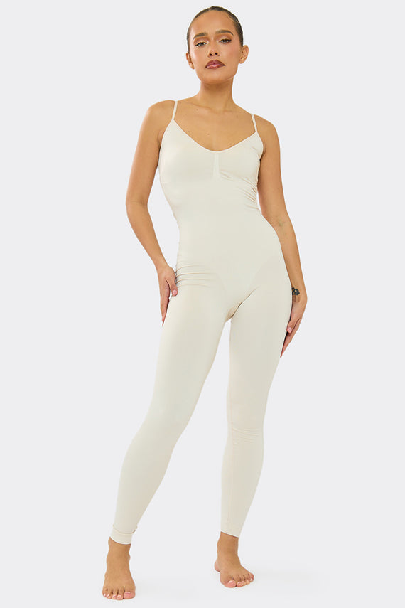 Missyempire Adele Stone Seamless Strappy All In One Jumpsuit