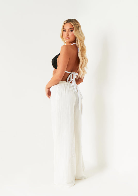 Missyempire Angelica White Relaxed Wide Leg Trouser