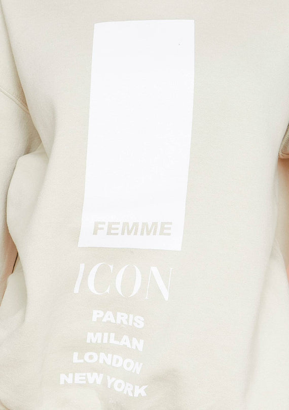 Missyempire Austyn Sand Slogan Femme Icon Oversized Sweatshirt