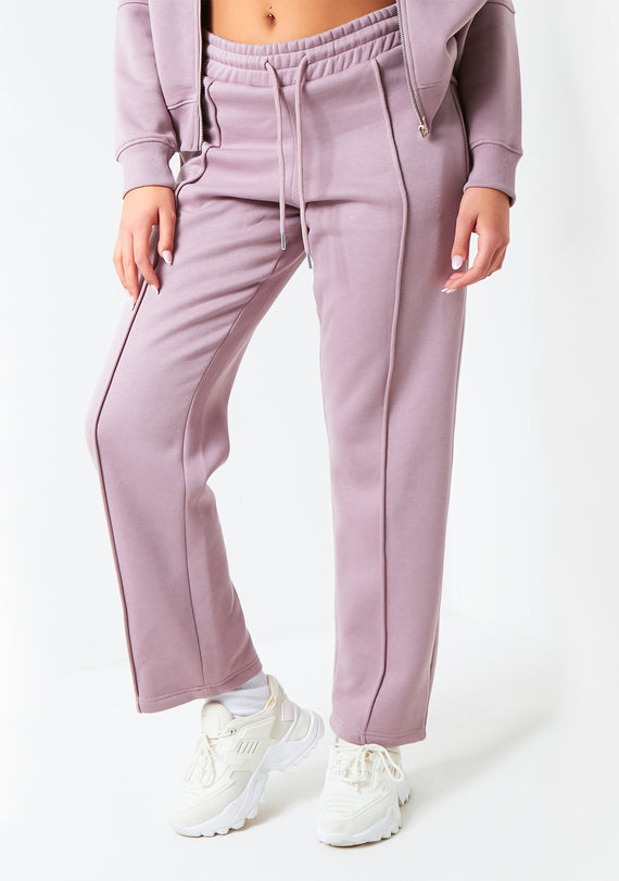 Missyempire Bailey Mauve Purple Seam Detail Wide Leg Joggers