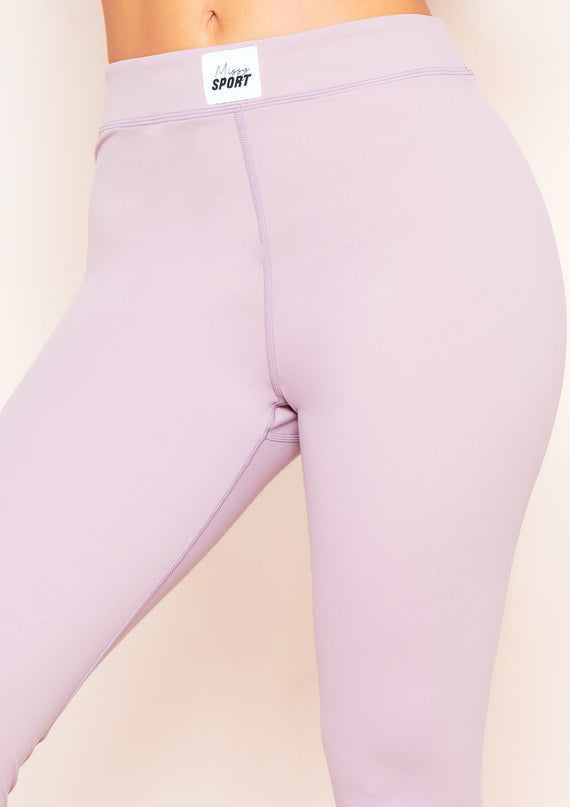 Missyempire Bella Mauve Missy Sport Tab Logo Thick Gym Leggings