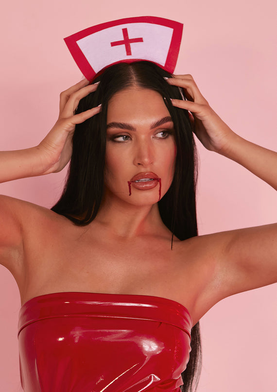 missyempire Carina White Red Halloween Nurse Headband