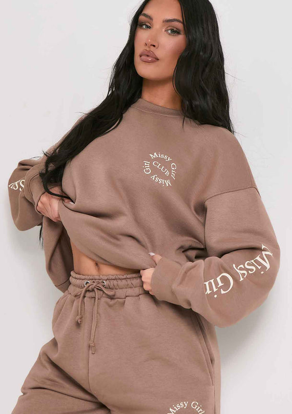 missyempire Daisy Mocha Missy Empire Club Sweatshirt