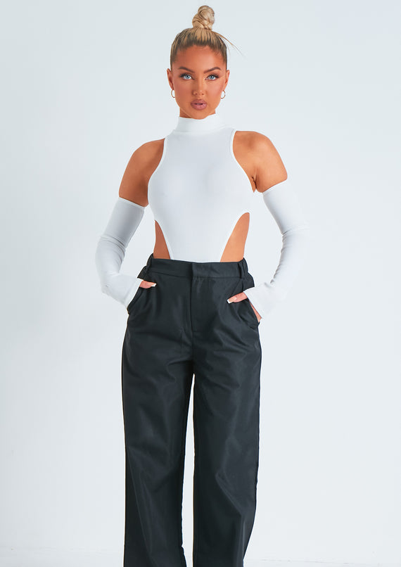 Missyempire Emmy Black High Waisted Wide Leg Trousers
