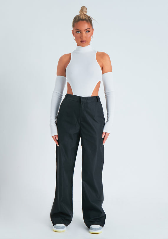 missyempire Emmy Black High Waisted Wide Leg Trousers