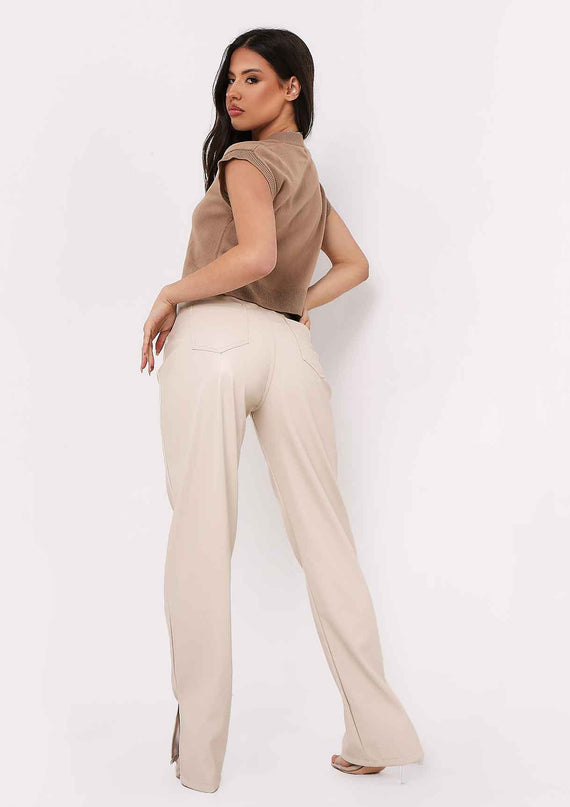 Missyempire Ezra Mocha V Neck Wide Fit Cropped Knitted Vest