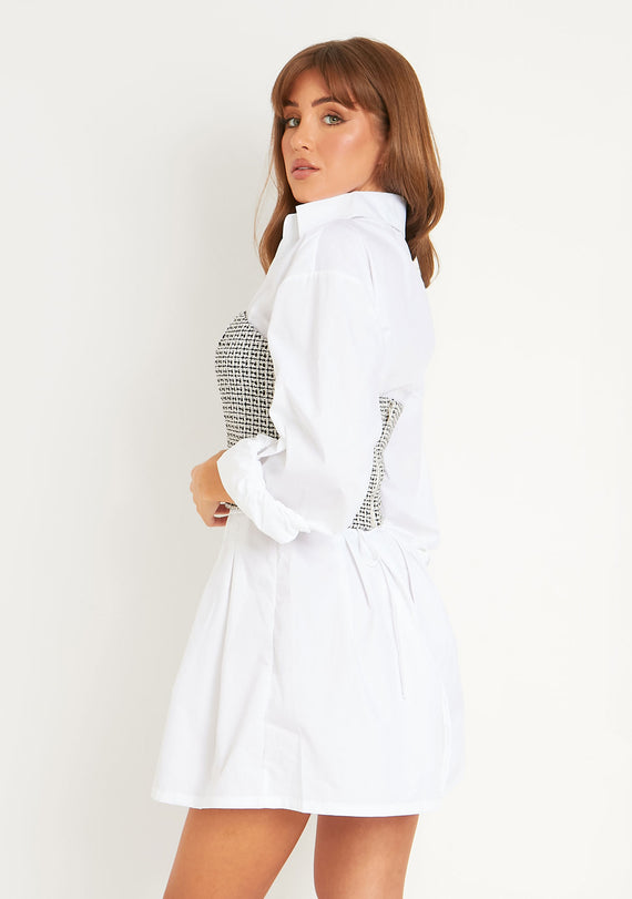 Missyempire Felicity Black Tweed Tailored Bandeau Corset