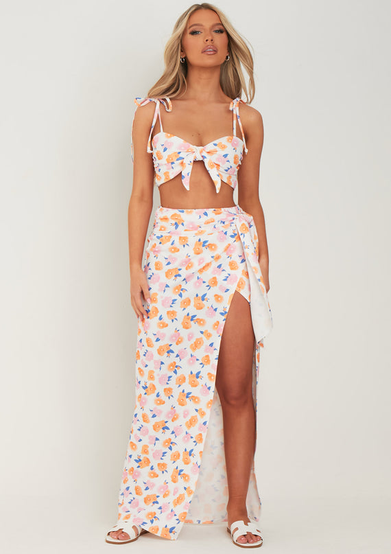 missyempire Frankie Floral Printed Wrap Around Maxi Skirt