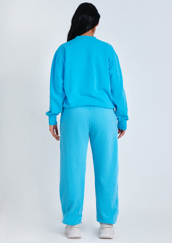 Missyempire Imogen Blue Missy Empire Text Oversized Joggers