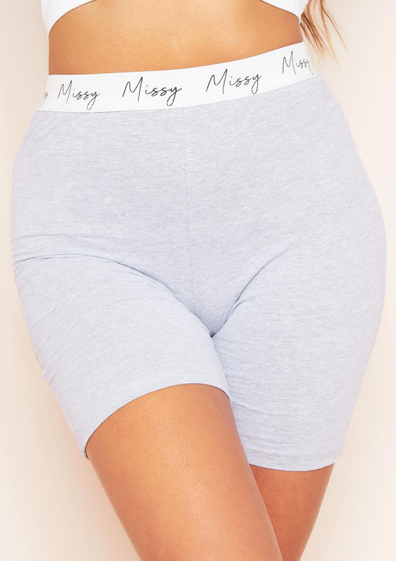 Missyempire Irina Grey Missy High Waisted Jersey Cycle Short