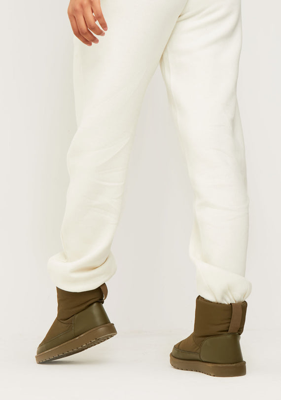 Missyempire Jianna Cream Embroidered Cuffed Joggers