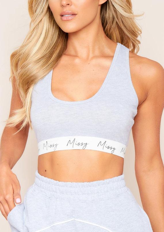 missyempire Kimberly Grey Missy Empire Racer Back Crop Top
