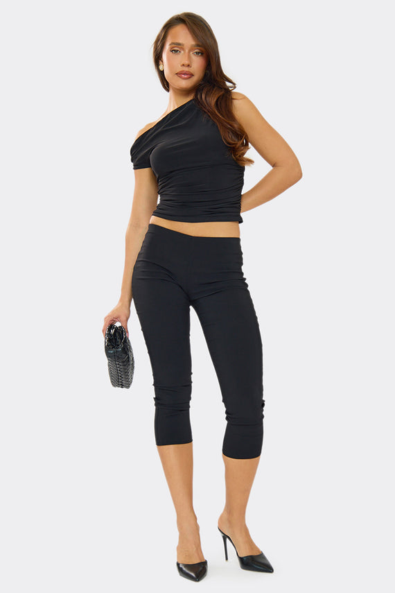 Missyempire Lidia Black Super Soft Off The Shoulder Top