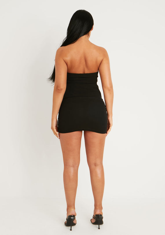 Missyempire Lorelei Black Mesh Overlay Micro Mini Skirt