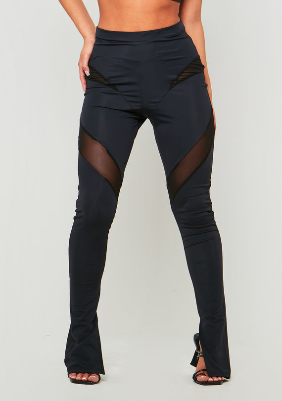 Missyempire Margot Black Sculpting Legging With Mesh Panels