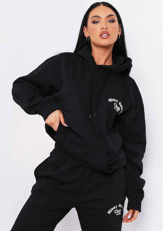 Missyempire Misha Black Missy Sports Club Oversized Hoodie