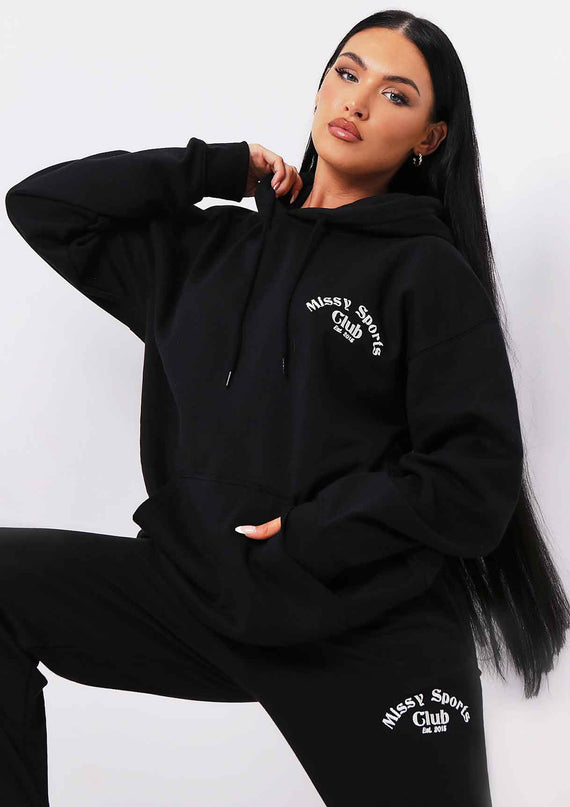 missyempire Misha Black Missy Sports Club Oversized Hoodie