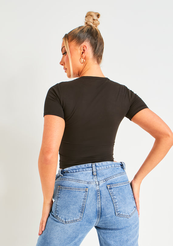 Missyempire Amira Black Premium Sculpt Tee