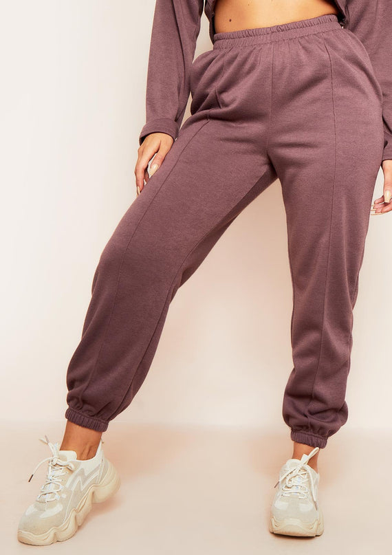 Missyempire Anna Mocha Seam Detail Joggers