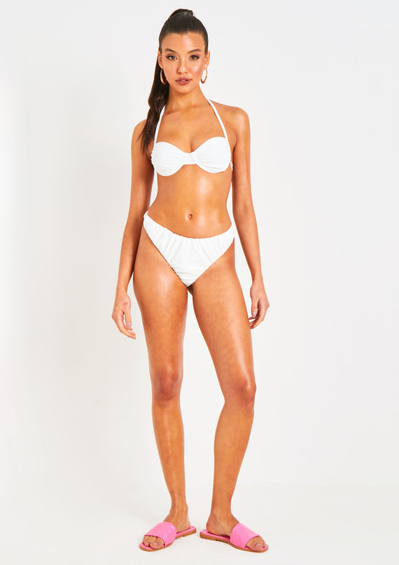 missyempire Aston Ivory Ruched Bikini Thong