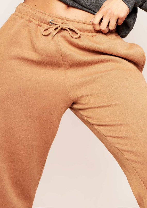 Missyempire Calis Camel Drawstring Basic Joggers