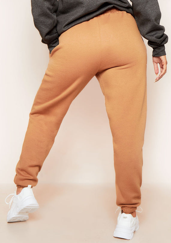 Missyempire Calis Camel Drawstring Basic Joggers