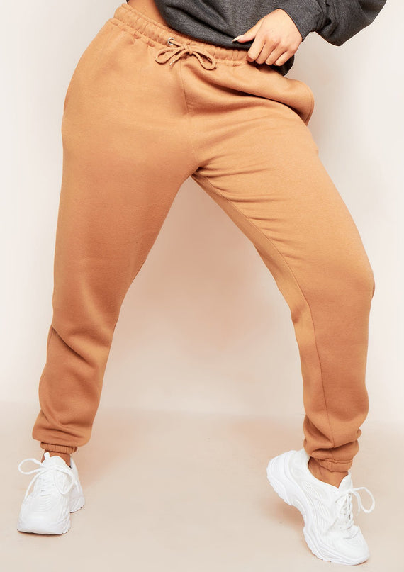 missyempire Calis Camel Drawstring Basic Joggers