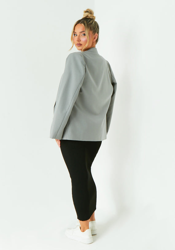 Missyempire Dakota Grey Oversized Tailored Blazer