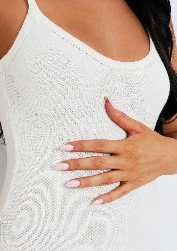 Missyempire Eliana Cream Thick Knitted Unitard