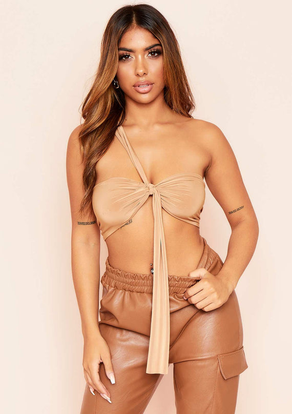 missyempire Ellie Camel Shoulder Slinky Bralet