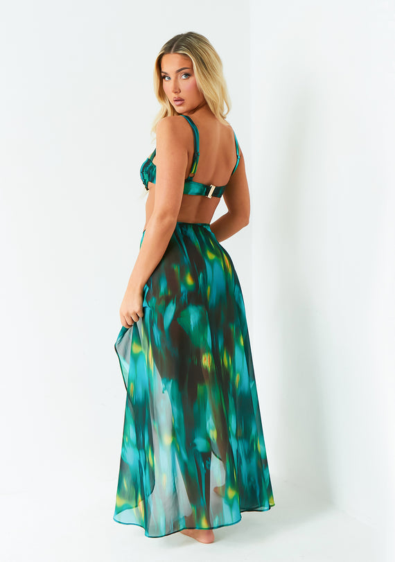 Missyempire Ellie Green Printed Beach Sarong